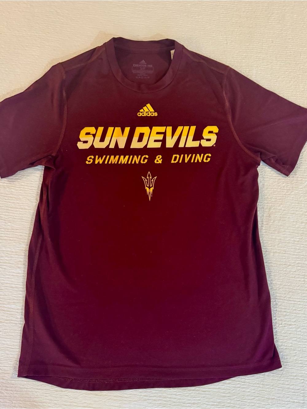 Adidas ASU Sun Devils Maroonunisex Swimming and Diving T Shirt